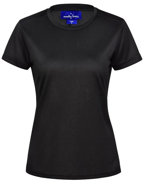 Ladies Rapid Cool TM  Ultra Light Tee Shirt TS40 Casual Wear Winning Spirit Black 6 