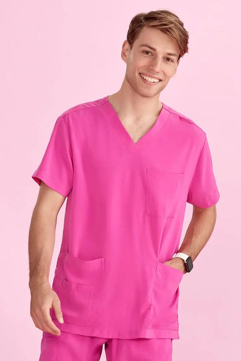 Biz Care Hot Pink Unisex Scrub Top CST250US - Allsorts Workwear