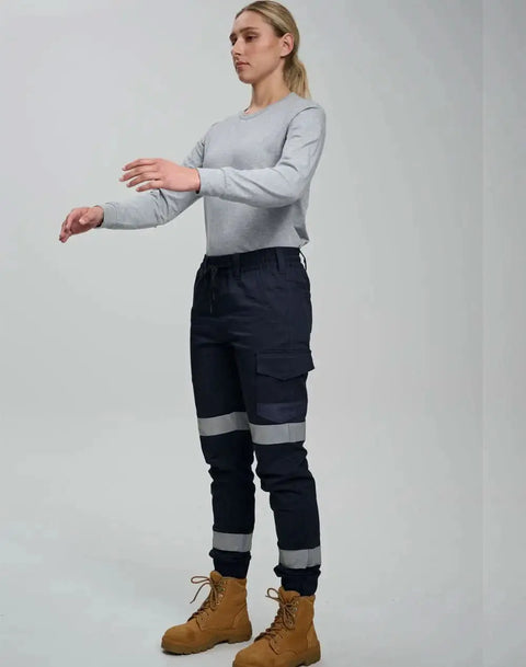 Unisex Cotton Stretch Drill Taped Cuffed Work Pants WP28HV Australian Industrial Wear