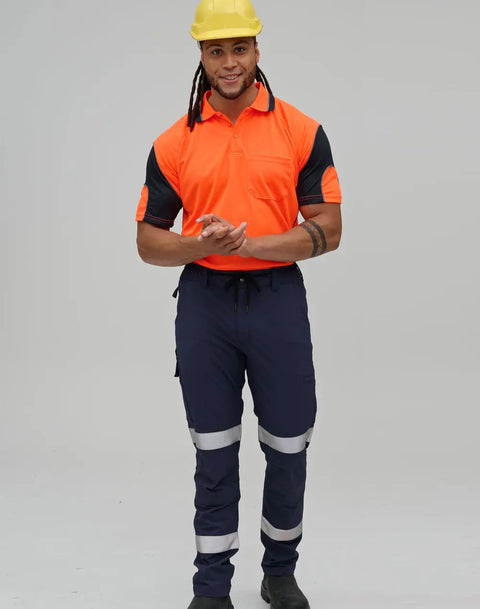 Unisex DWR Water Repellent Flexi Work Pants with Tape WP30HV Australian Industrial Wear