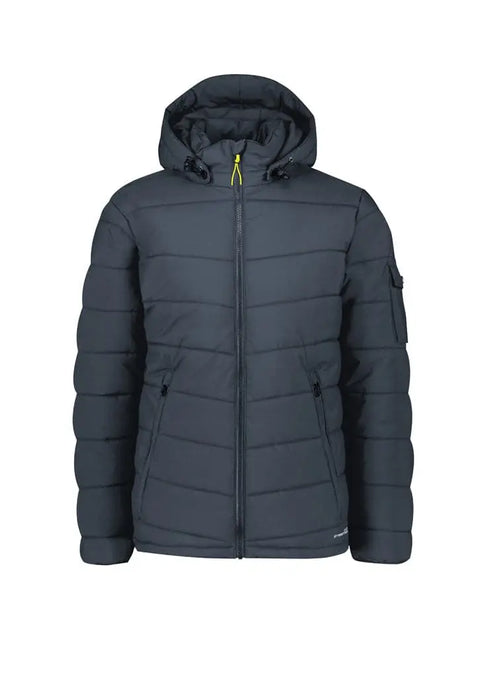 Syzmik Workwear Unisex Streetworx Hooded Puffer Jacket ZJ240 Work Wear Syzmik Charcoal Blue XXS 