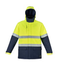 Unisex Hi Vis Antarctic Softshell Taped Jacket ZJ553 Work Wear Syzmik Yellow/Navy XXS 