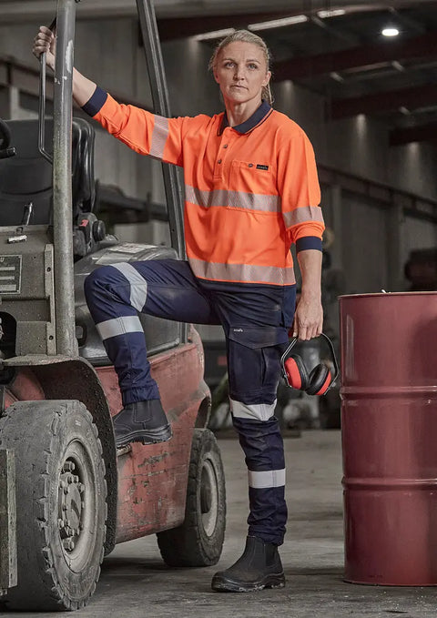 SYZMIK Women’s Stretch Cuffed Taped Cargo Work Pant ZP735 Syzmik