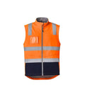 SYZMIK Unisex Hi-Vis Softshell Vest ZV426 Work Wear Syzmik Orange/Navy S 