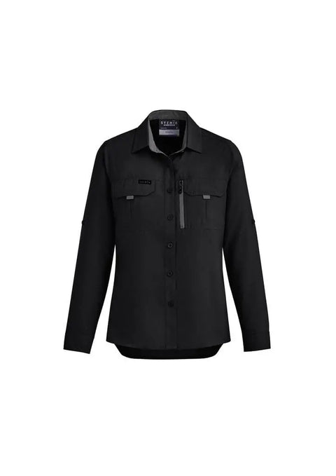 SYZMIK WOMEN OUTDOOR L/S SHIRT ZW760 Work Wear Syzmik Black 8 
