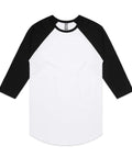 As Colour Men's raglan tee 5012 Casual Wear As Colour WHITE/BLACK XSM 