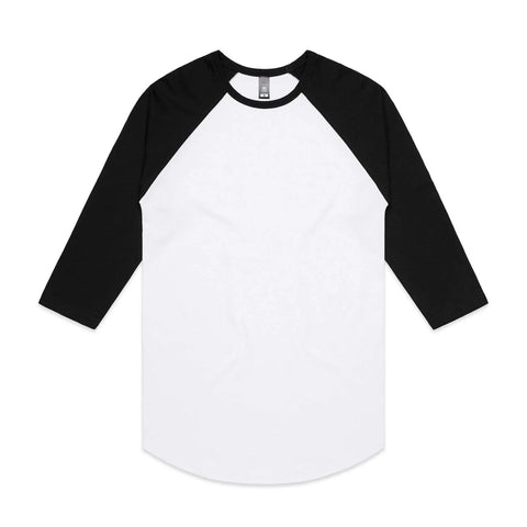As Colour Men's raglan tee 5012 Casual Wear As Colour WHITE/BLACK XSM 