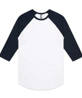As Colour Men's raglan tee 5012 Casual Wear As Colour WHITE/NAVY XSM 