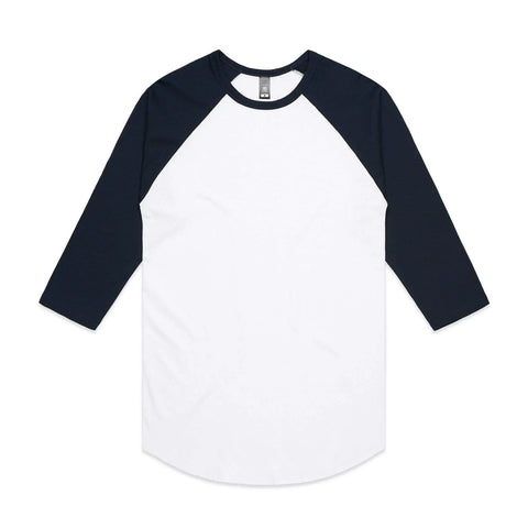 As Colour Men's raglan tee 5012 Casual Wear As Colour WHITE/NAVY XSM 
