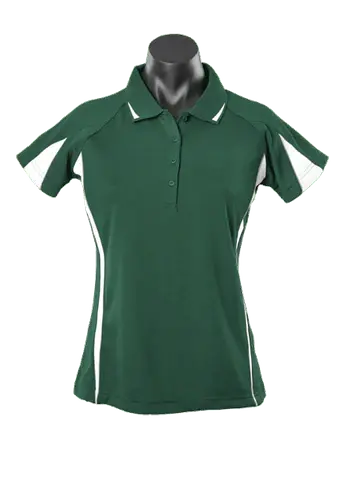 Aussie Pacific Eureka Ladies Polo Shirt 2304 Casual Wear Aussie Pacific Bottle/White/Ashe 8 