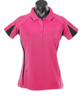 Aussie Pacific Eureka Ladies Polo Shirt 2304 Casual Wear Aussie Pacific Hot Pink/Black/White 8 