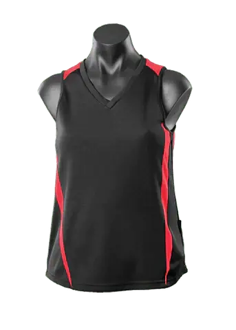 Aussie Pacific Eureka Ladies Singlet 2104 Casual Wear Aussie Pacific Black/Red 8 