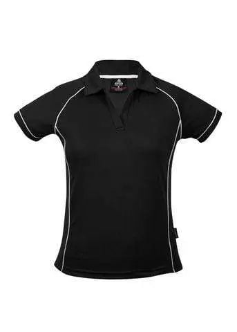 Aussie Pacific Ladies Endeavour Polo Shirt 2310 Casual Wear Aussie Pacific Black/White 6 