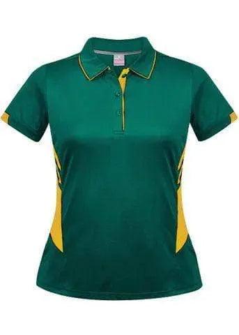 Aussie Pacific Ladies Tasman Polo Shirt 2311 Casual Wear Aussie Pacific Bottle/Gold 6 