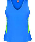 Aussie Pacific Ladies Tasman Singlet 2111 Casual Wear Aussie Pacific Cyan/Neon Green 4 