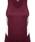Aussie Pacific Ladies Tasman Singlet 2111 Casual Wear Aussie Pacific Maroon/White 4 