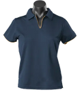 Aussie Pacific Ladies Yarra Polo Shirt 2302 Casual Wear Aussie Pacific Navy/Gold 16-18 