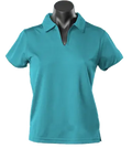 Aussie Pacific Ladies Yarra Polo Shirt 2302 Casual Wear Aussie Pacific Teal/Black 16-18 