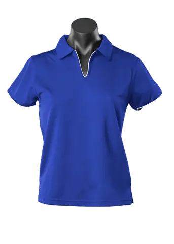 Aussie Pacific Ladies Yarra Polo Shirt 2302 Casual Wear Aussie Pacific Royal/White 16-18 