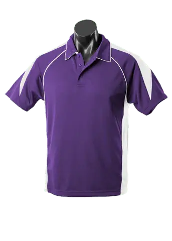 Aussie Pacific Premier Kids Polo Shirt 3301 Casual Wear Aussie Pacific Purple/White 6 