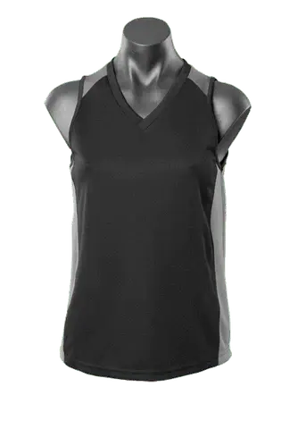 Aussie Pacific Premier Ladies Singlet 2101 Casual Wear Aussie Pacific Black/Ashe 8 