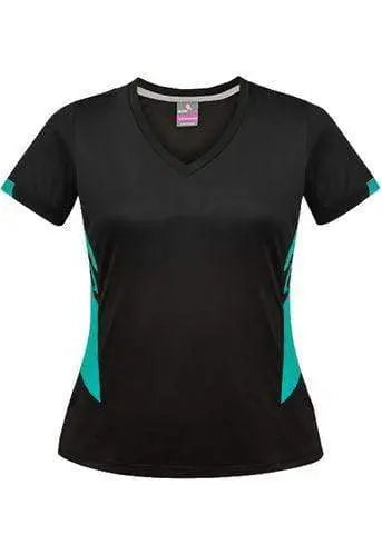 Aussie Pacific Tasman Ladies Tees 2211 Casual Wear Aussie Pacific Black/Teal 8 