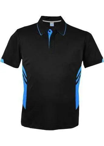 Aussie Pacific Tasman Men's Polo Shirt 1311 Casual Wear Aussie Pacific Black/Cyan S 