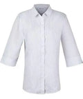 Aussie Pacific Ladies Bayview 3/4 Sleeve Shirt 2906T Corporate Wear Aussie Pacific White/Silver 4 