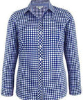 Aussie Pacific Ladies Brighton Long Sleeve Shirt 2909L Corporate Wear Aussie Pacific Navy/White 4 