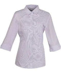 Aussie Pacific Ladies Henley 3/4 Sleeve Shirt 2900T Corporate Wear Aussie Pacific White/Purple 4 