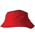 Pique Mesh With Sandwich Bucket Hat CH71 Active Wear Australian Industrial Wear Red/Black One size 