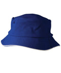 Pique Mesh With Sandwich Bucket Hat CH71 Active Wear Australian Industrial Wear Royal/White One size 