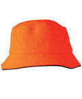 Pique Mesh With Sandwich Bucket Hat CH71 Active Wear Australian Industrial Wear Fluoro Orange/Navy One size 