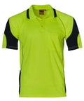 Aiw Alliance Short Sleeve Safety Polo - Unisex  SW71 Work Wear Australian Industrial Wear Yellow/Navy 2XS 
