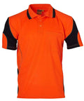 Aiw Alliance Short Sleeve Safety Polo - Unisex  SW71 Work Wear Australian Industrial Wear Orange/Navy 2XS 