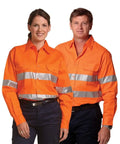Cotton Drill Safety Shirt - Unisex SW52 Work Wear Australian Industrial Wear   