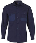 Durable Long Sleeve Work Shirt WT06 Work Wear Australian Industrial Wear S Navy 