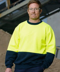 Hi-vis 2 Tone Crew Neck SW09 Work Wear Australian Industrial Wear   