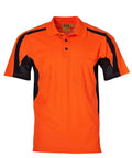Hi-vis Fashion Polo Unisex SW25 Work Wear Australian Industrial Wear Fluoro Orange/Navy 2XS 