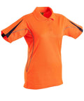 Hi-vis Legend Short Sleeve Polo Ladies' SW26A Work Wear Australian Industrial Wear 8 Fluoro Orange/Navy 