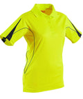 Hi-vis Legend Short Sleeve Polo Ladies' SW26A Work Wear Australian Industrial Wear 8 Fluoro Yellow/Navy 
