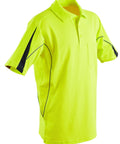 Hi-vis Legend Short Sleeve Polo Mens' SW25A Work Wear Australian Industrial Wear S Fluoro Yellow/Navy 
