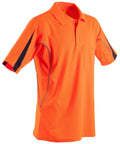 Hi-vis Legend Short Sleeve Polo Mens' SW25A Work Wear Australian Industrial Wear S Fluoro Orange/Navy 