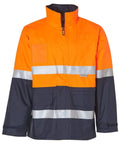 Hi-vis Long Line Jacket Polar With Fleece Lining SW50 Work Wear Australian Industrial Wear S Fluoro Orange/Navy 
