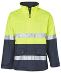 Hi-vis Long Line Jacket Polar With Fleece Lining SW50 Work Wear Australian Industrial Wear S Fluoro Yellow/Navy 