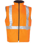 Hi-vis Reversible Safety Vest With 3m Tapes SW19A Work Wear Australian Industrial Wear 2XS Fluoro Orange/Reflective Silver/Navy 
