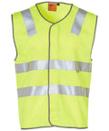 Hi-vis Safety Vest SW03 Work Wear Australian Industrial Wear S/M Fluoro yellow/ silver 