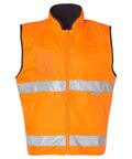 Hi-vis Safety Vest SW49 Work Wear Australian Industrial Wear S Fluoro Orange/Navy 