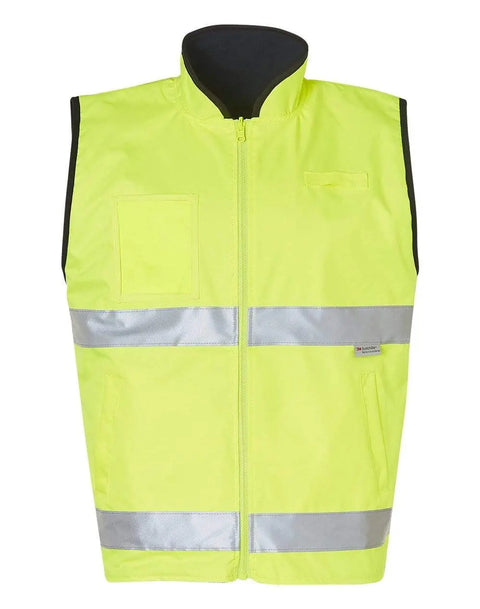 Hi-vis Safety Vest SW49 Work Wear Australian Industrial Wear S Fluoro Yellow/Navy 