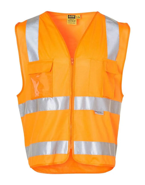 Hi-vis Safety Vest With Id Pocket & 3m Tape SW42 Work Wear Australian Industrial Wear 2XS Orange 